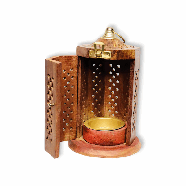Stylish Dhoop Batti Stand - Wooden Incense Holder - Handmade Wooden Incense Stick Holder - Wooden Candle Dhoop Stand for Pooja - Image 2