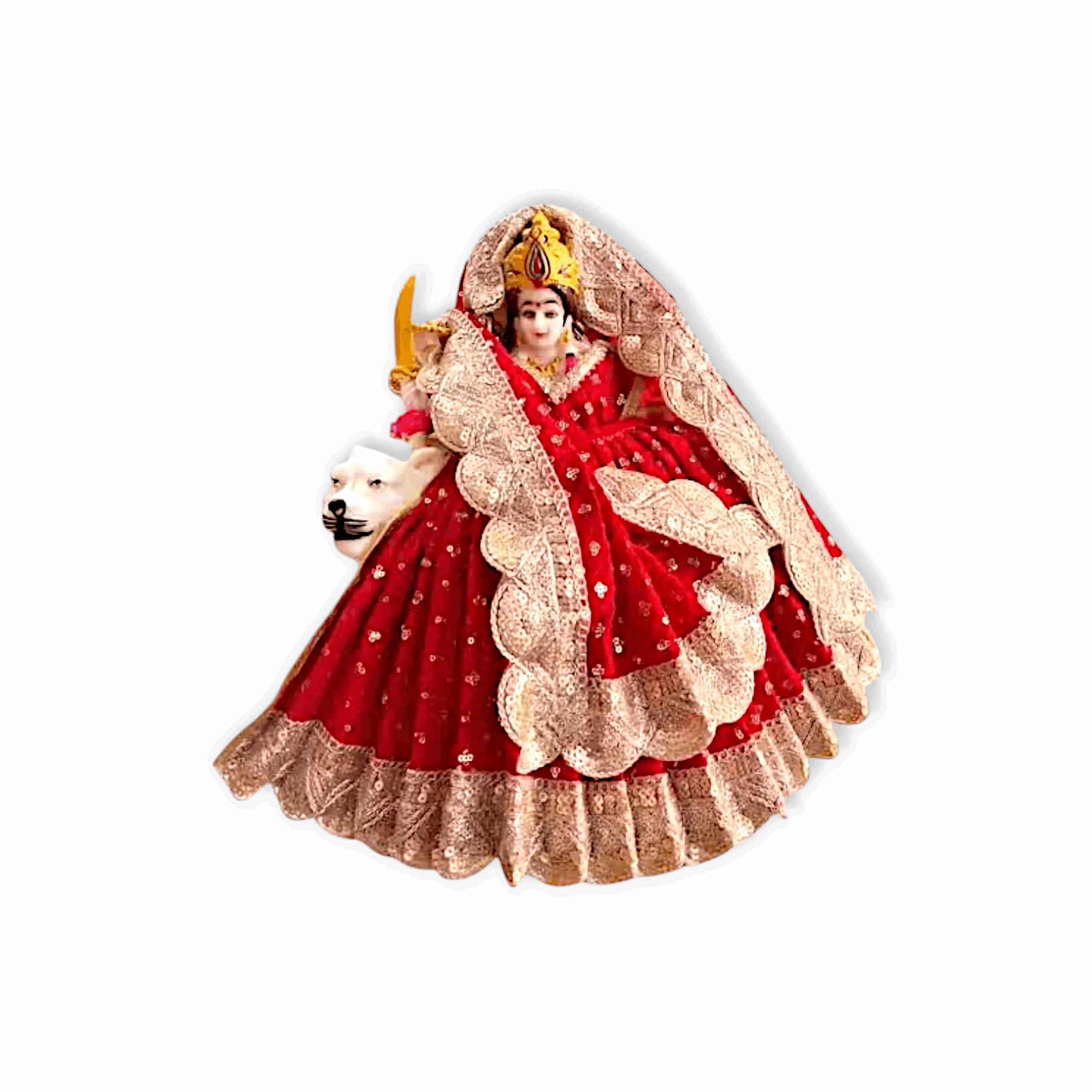 Mata Rani Dress - Washable Lehenga Dress for Mata Rani Idol, Saraswati Mata, Kali Mata Idol