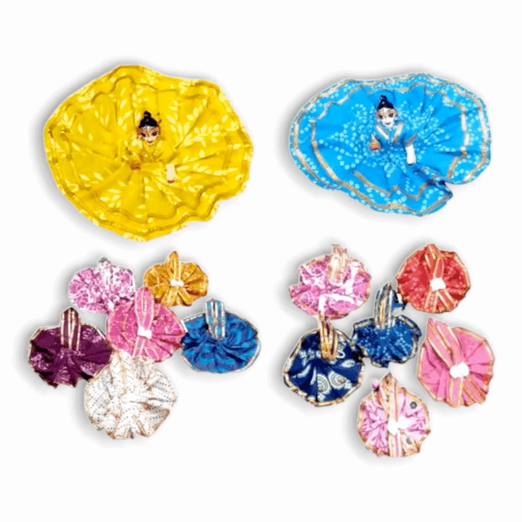 4,5 No NLaddu Gopal Pure Cotton Dress - Combo Of 7 - Laddu Gopal Dress - Krishna Poshak - Image 2