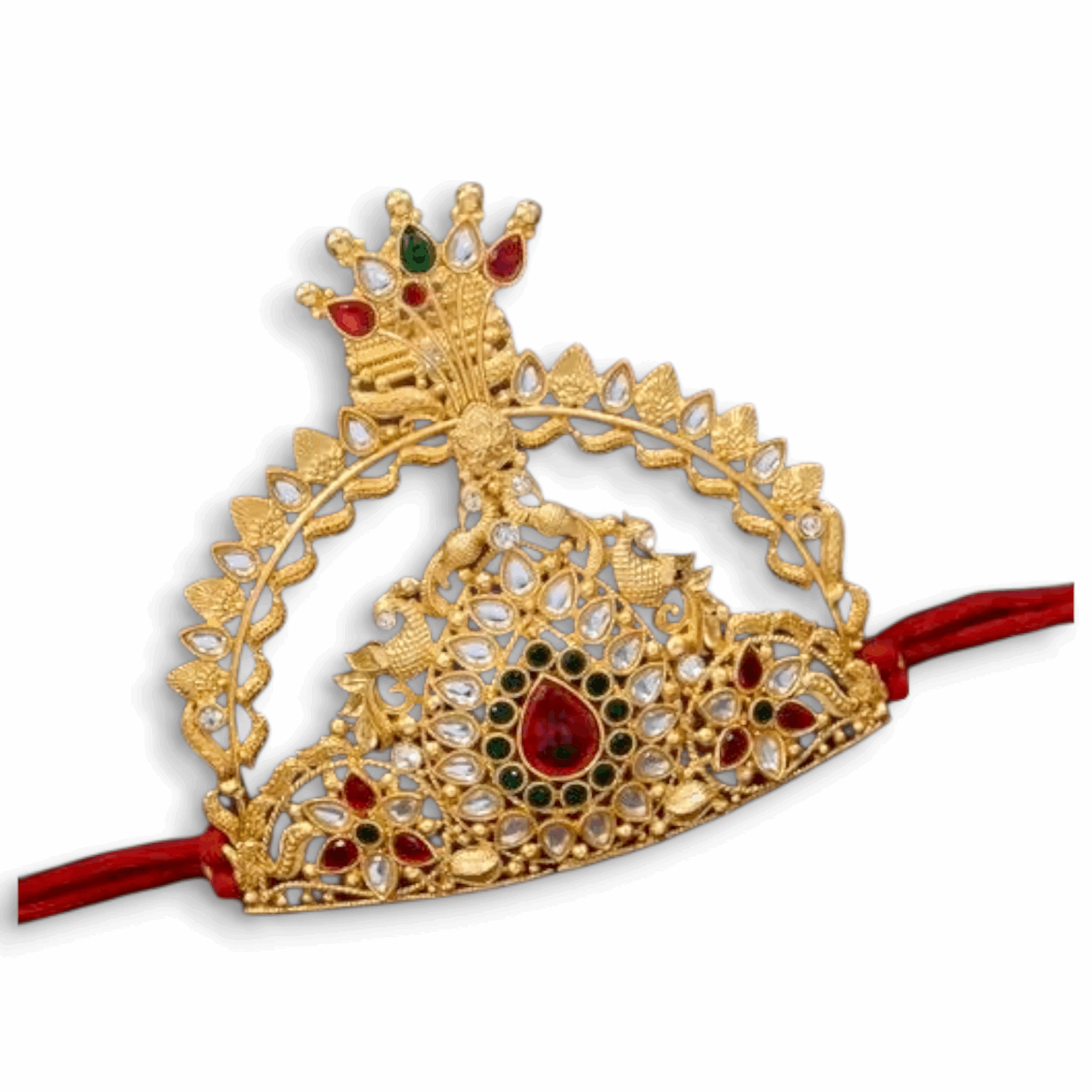 Artificial Diamond Mukut Crown - Free Size - For laddu Gopal - Radha krishna - Durga maa - all gods