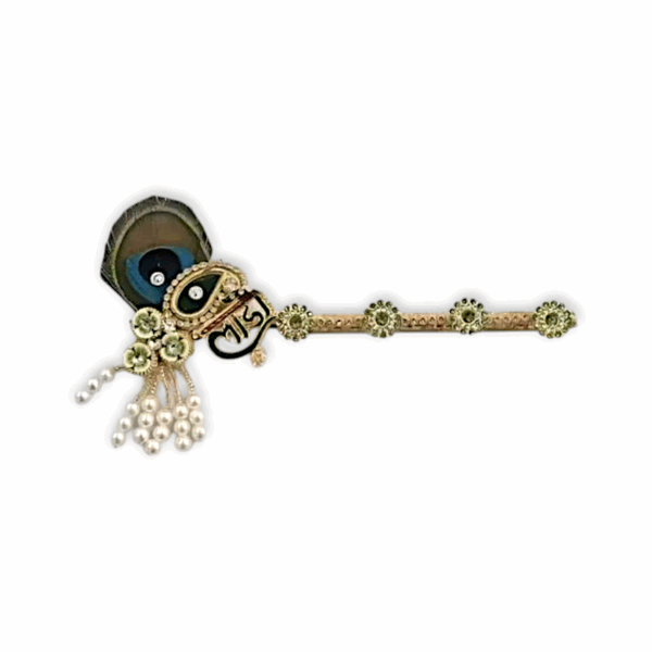 Janmashtami Special Laddu Gopal Basuri - Peacock Feather Flute for Laddu Gopal Size 1 to 6 no