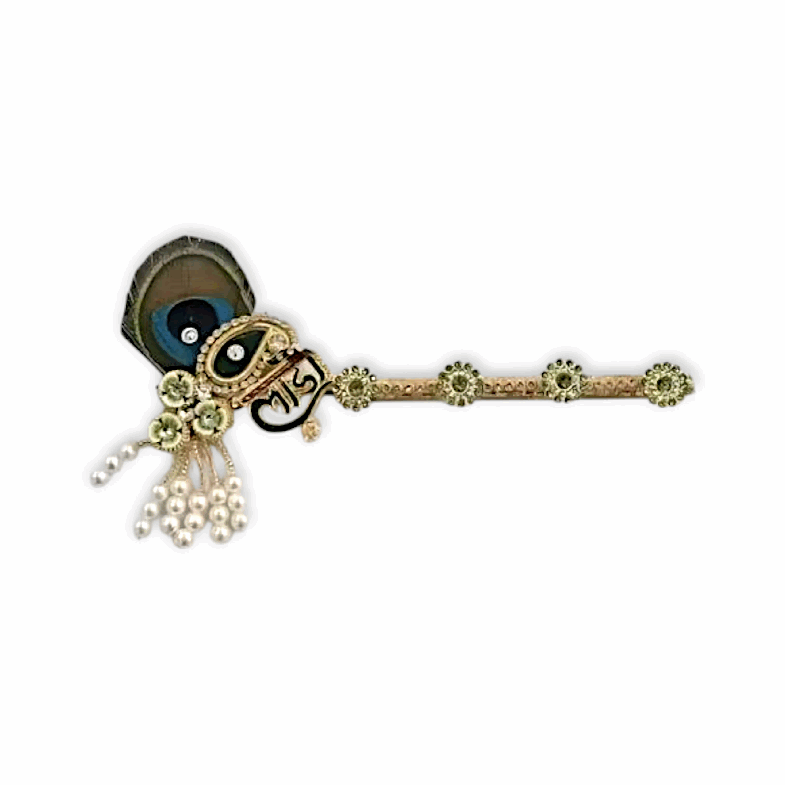 Janmashtami Special Laddu Gopal Basuri - Peacock Feather Flute for Laddu Gopal Size 1 to 6 no