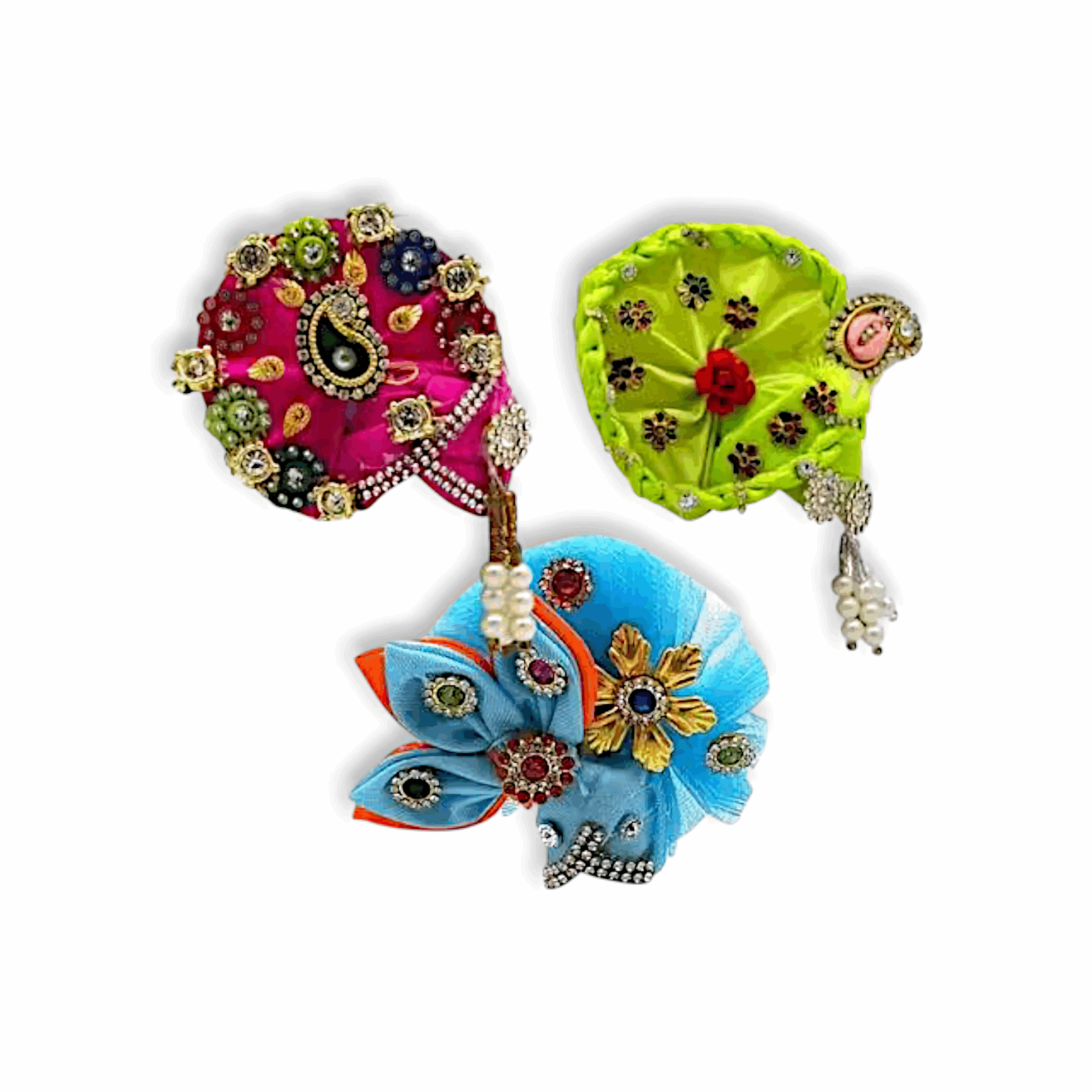 Laddu Gopal Pagdi - Krishna Pagdi - Different 3 Colours Pagdi for Laddu Gopal & God, Idol, Sai Baba, Mata Rani - Size no 0