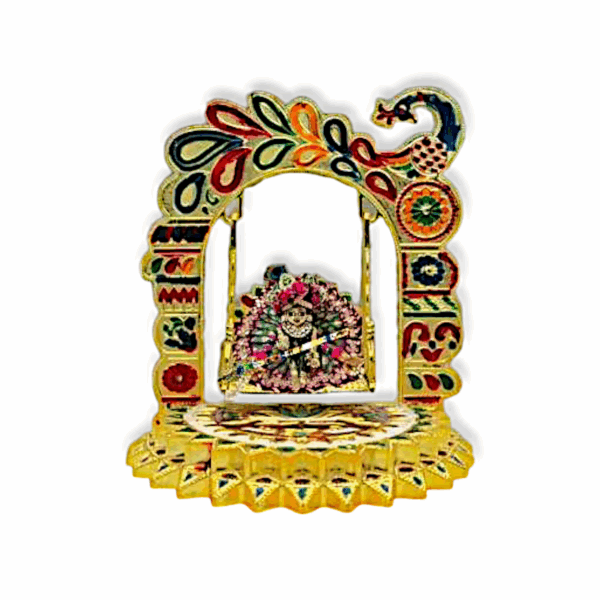 Laddu Gopal Jhula - Handmade Jhula for Laddu Gopal - Janmashtami Special Golden Harmony Jhula for Laddu Gopal