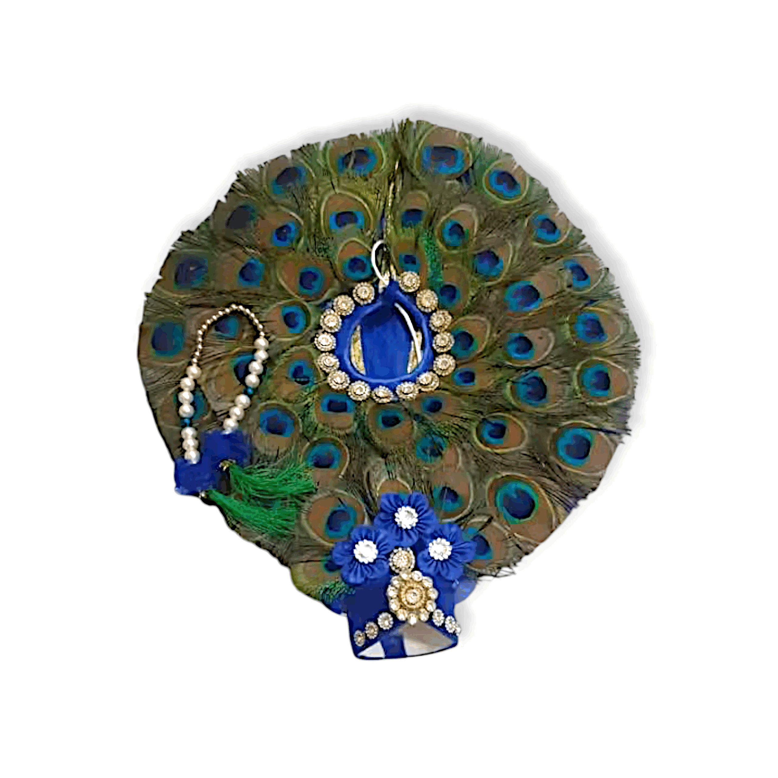 0 No Laddu Gopal Dress with Pagdi and Mala - Fancy Peacock Feather Design Gopal Dress - for 0 No Laddu Gopal