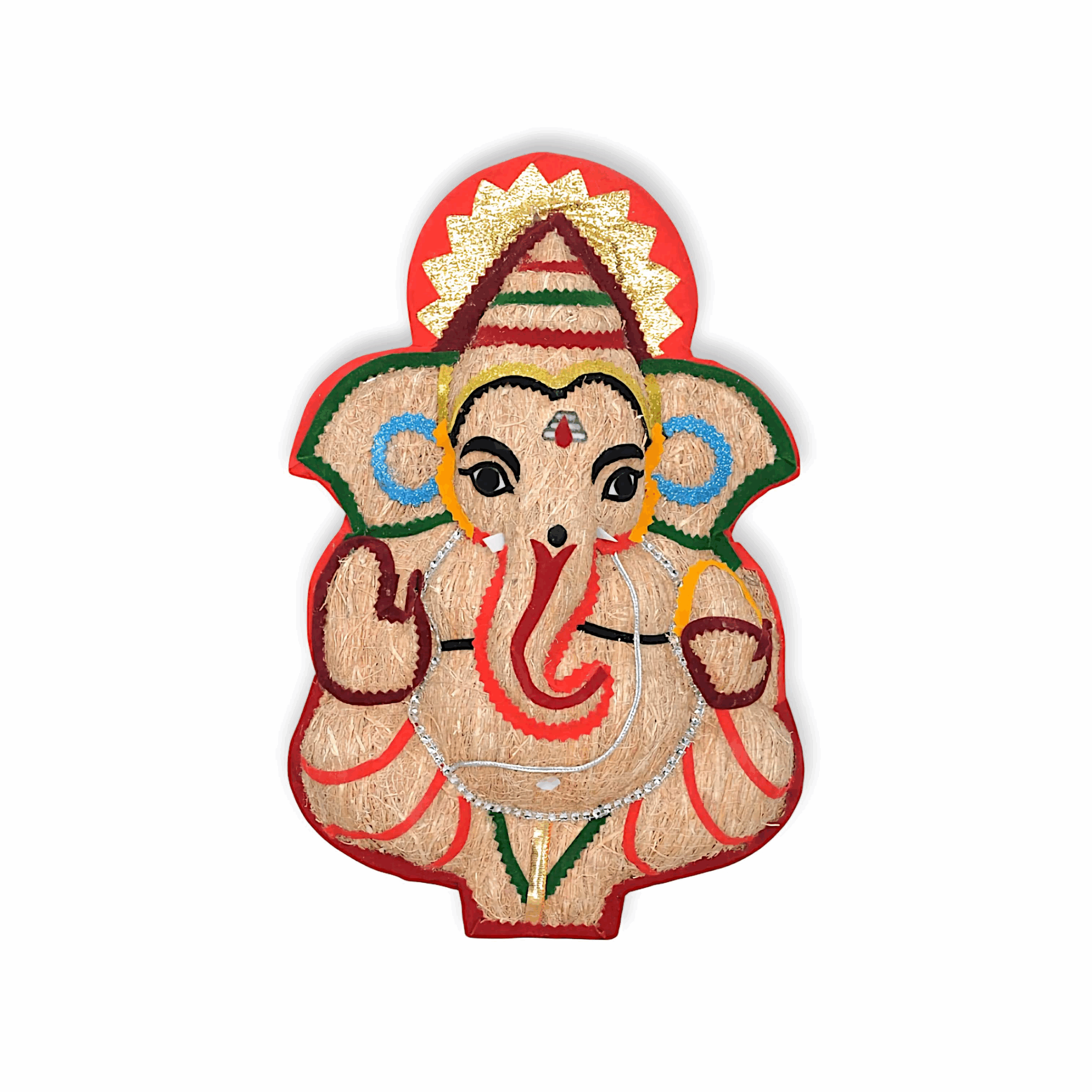 Handmade Ganesh Statue - Handmade Wall Hanging Ganesh Idol - Home Decor, Pooja Room Decor, Festival Gift Hanging Size