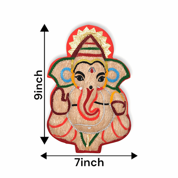 Handmade Ganesh Statue - Handmade Wall Hanging Ganesh Idol - Home Decor, Pooja Room Decor, Festival Gift Hanging Size - Image 2