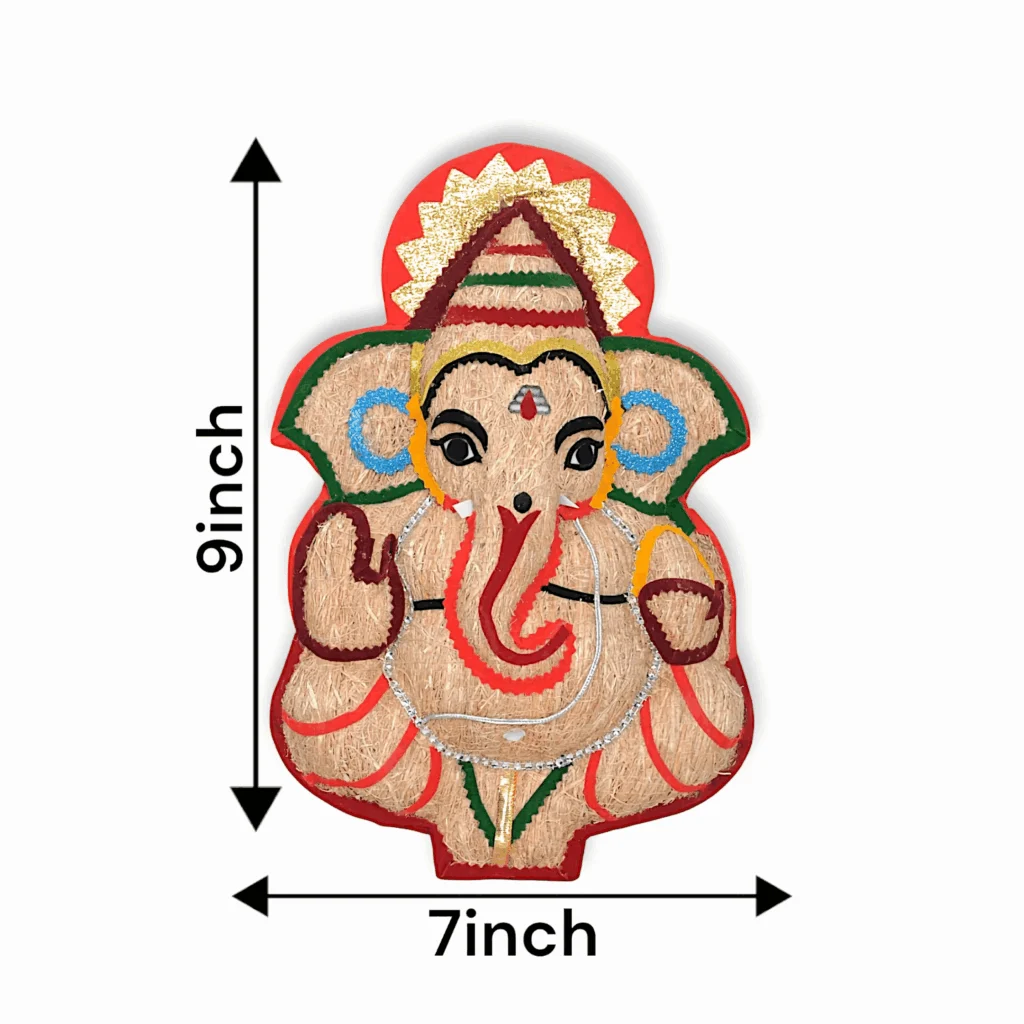 Handmade Ganesh Statue - Handmade Wall Hanging Ganesh Idol - Home Decor, Pooja Room Decor, Festival Gift Hanging Size - Image 2