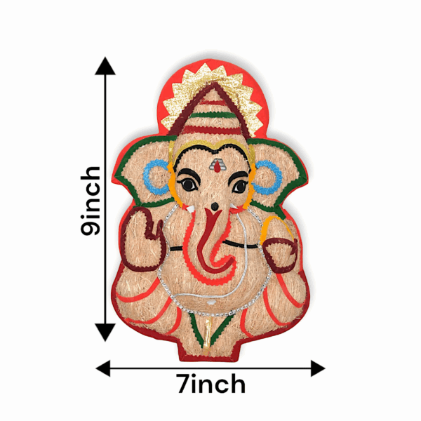 Handmade Ganesh Statue - Handmade Wall Hanging Ganesh Idol - Home Decor, Pooja Room Decor, Festival Gift Hanging Size - Image 2