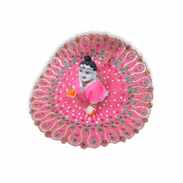 4 No Laddu Gopal Dress - Janmashtami Special Handcrafted Heavy Poshak for Bal Gopal Size 4 - Image 4