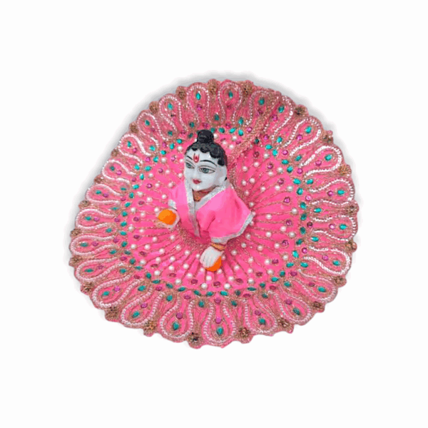 4 No Laddu Gopal Dress - Janmashtami Special Handcrafted Heavy Poshak for Bal Gopal Size 4 - Image 4