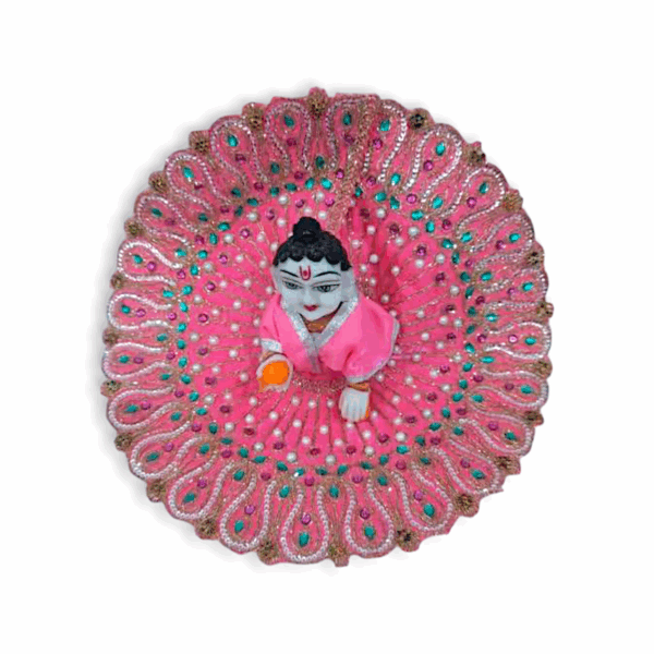 4 No Laddu Gopal Dress - Janmashtami Special Handcrafted Heavy Poshak for Bal Gopal Size 4 - Image 3