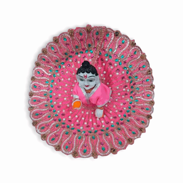 4 No Laddu Gopal Dress - Janmashtami Special Handcrafted Heavy Poshak for Bal Gopal Size 4 - Image 3