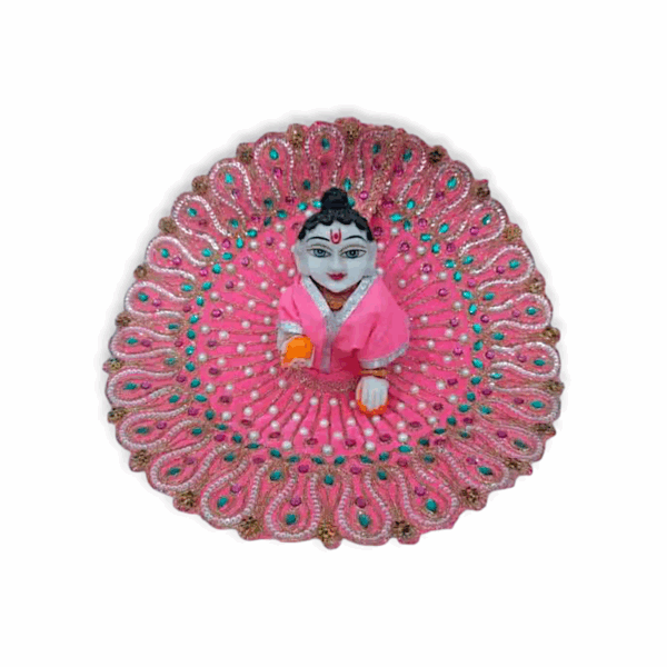 4 No Laddu Gopal Dress - Janmashtami Special Handcrafted Heavy Poshak for Bal Gopal Size 4 - Image 2