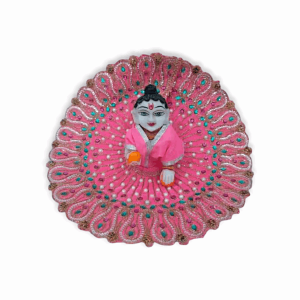 4 No Laddu Gopal Dress - Janmashtami Special Handcrafted Heavy Poshak for Bal Gopal Size 4 - Image 2