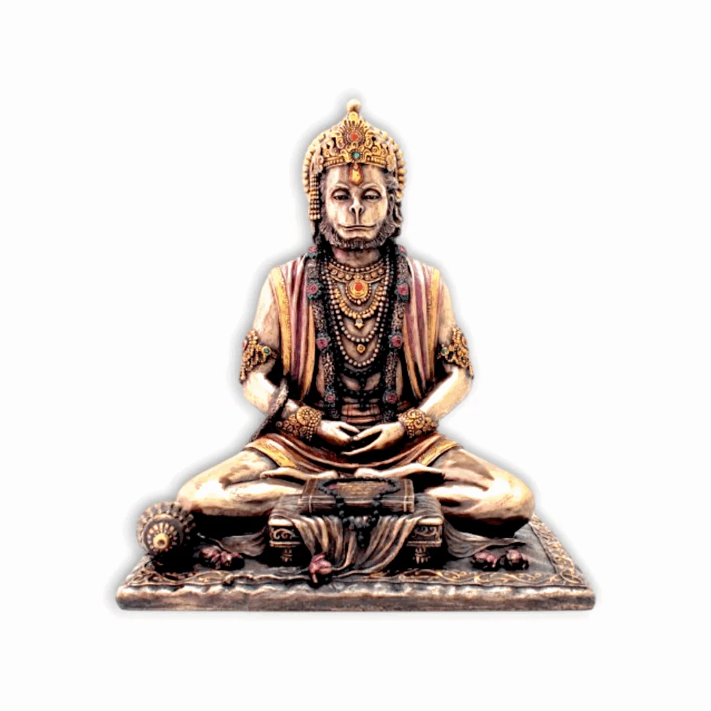 Hanuman Ji Idol Statue - Bajrangbali Murti - Hanuman ji Meditiating Statue Strength God Bajrangbali Sculpture