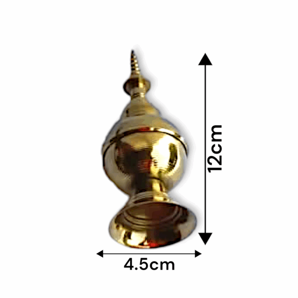 Pure Brass Gachkouto - Lokkhi Jhapi - Gachkouto for Bengali Wedding - Brass Sindoor Pot for Bride - GachKouto Vermilion Gaachkouto Red Kumkum Pot - Image 4