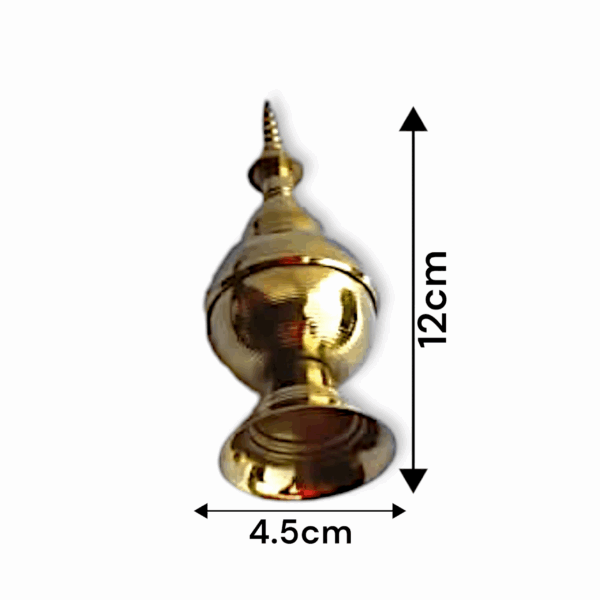 Pure Brass Gachkouto - Lokkhi Jhapi - Gachkouto for Bengali Wedding - Brass Sindoor Pot for Bride - GachKouto Vermilion Gaachkouto Red Kumkum Pot - Image 4