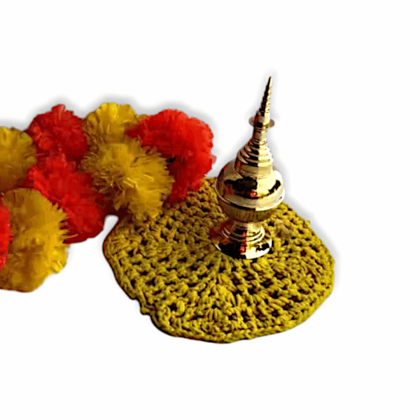 Pure Brass Gachkouto - Lokkhi Jhapi - Gachkouto for Bengali Wedding - Brass Sindoor Pot for Bride - GachKouto Vermilion Gaachkouto Red Kumkum Pot - Image 3
