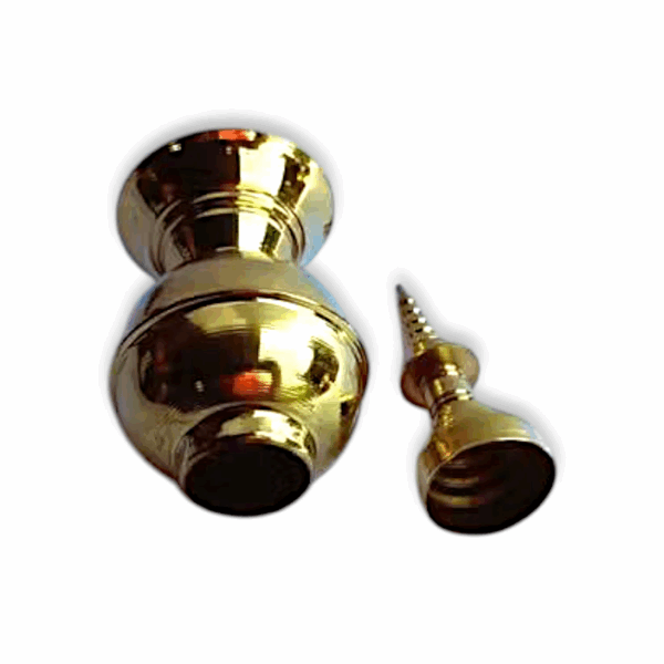 Pure Brass Gachkouto - Lokkhi Jhapi - Gachkouto for Bengali Wedding - Brass Sindoor Pot for Bride - GachKouto Vermilion Gaachkouto Red Kumkum Pot - Image 2