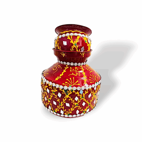 Pooja Kalash - Stainless Steel Decorative Kalash with Nariyal Lota and Indi Traditional Wedding Items - Image 3