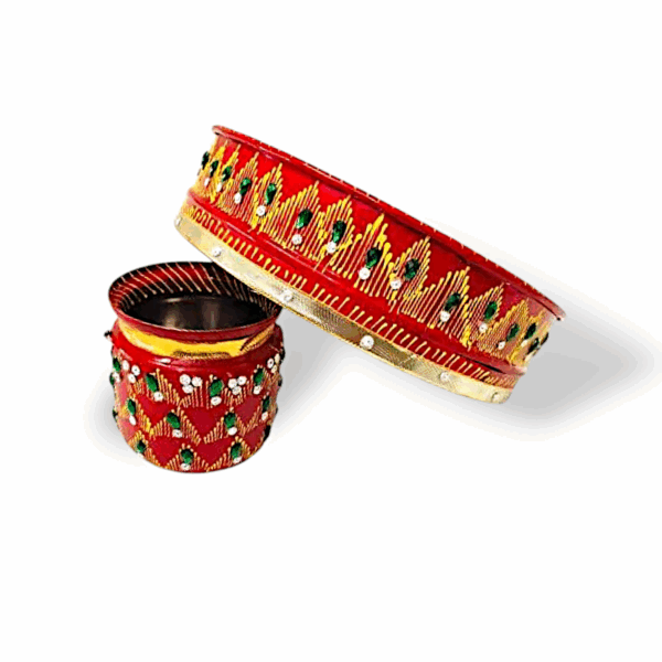 Karwa Chauth Thali Set - Karwa Chauth Pooja Thali Set - Home Decor Stainless Steel Karwa Chauth Puja thali Set - for Pooja at Home & Temple - Image 3