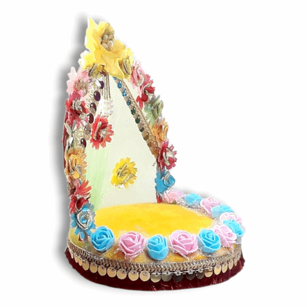 Laddu Gopal Special Flower Singhasan - Kanha Ji Janmashtami Special Singhasan - Flower Design - Size - 3 - Image 3