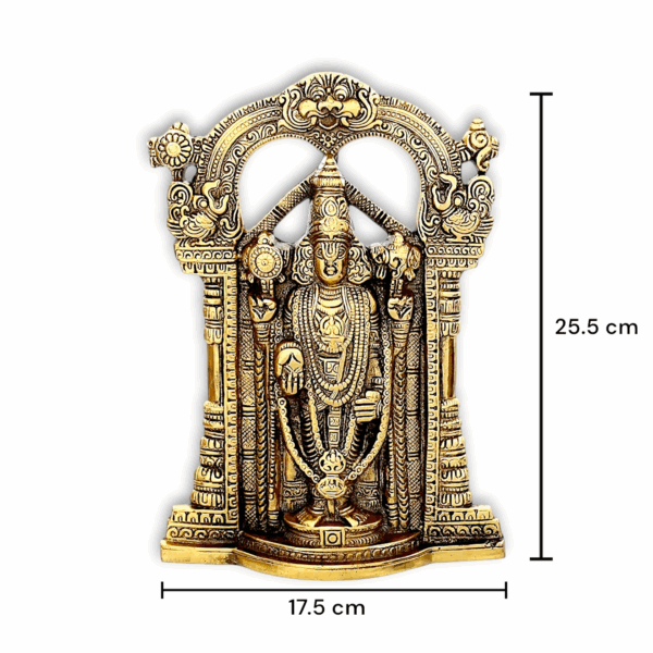 Tirupati Balaji Murti - Metal Lord Balaji Idol - Balaji Idol Metal Decorative Showpiece 25.5 cm - Image 2