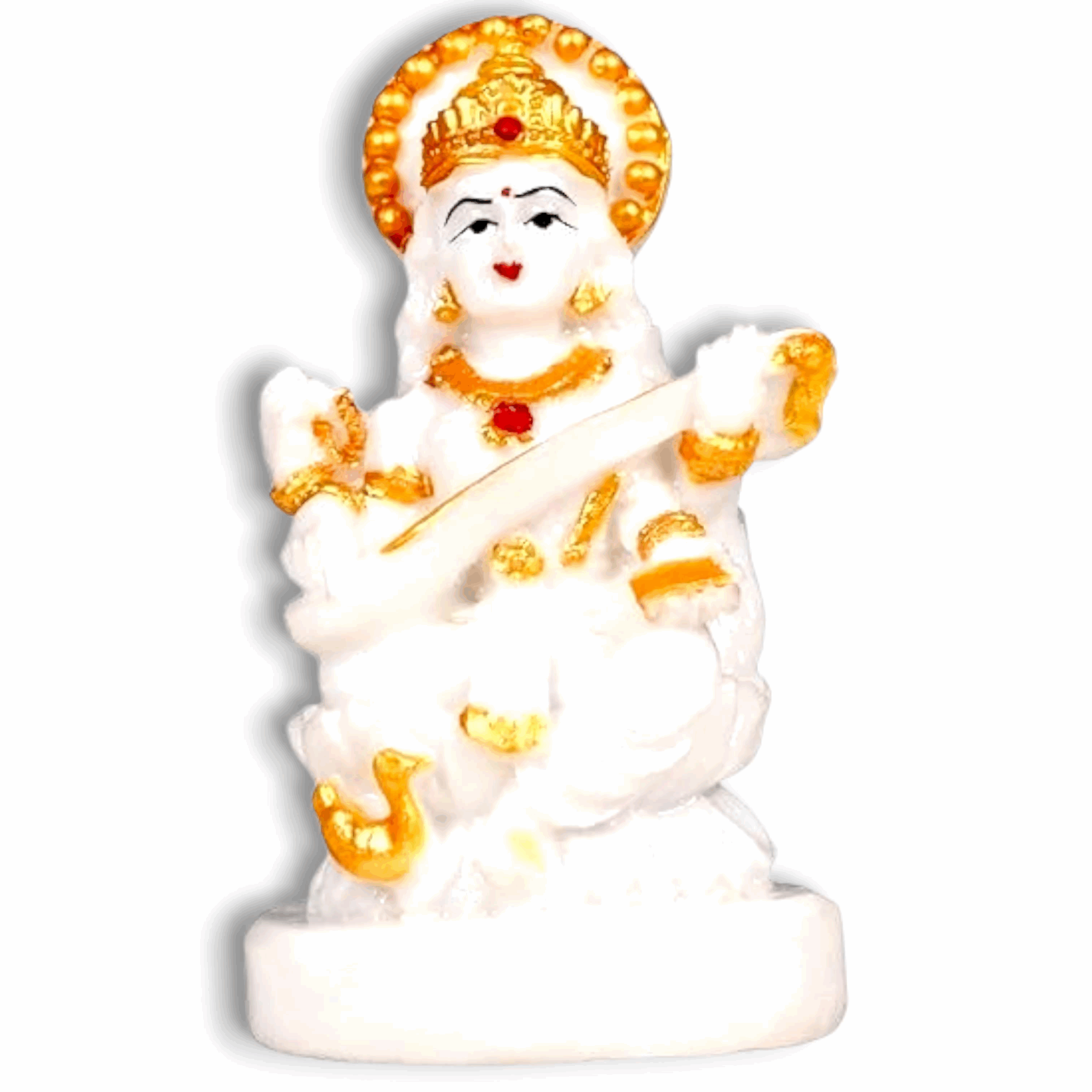 Saraswati Maa Idol Marble Dust Goddess - Saraswati Maa Murti -  Saraswati Murti Idol Decorative Showpiece For Home Decor2