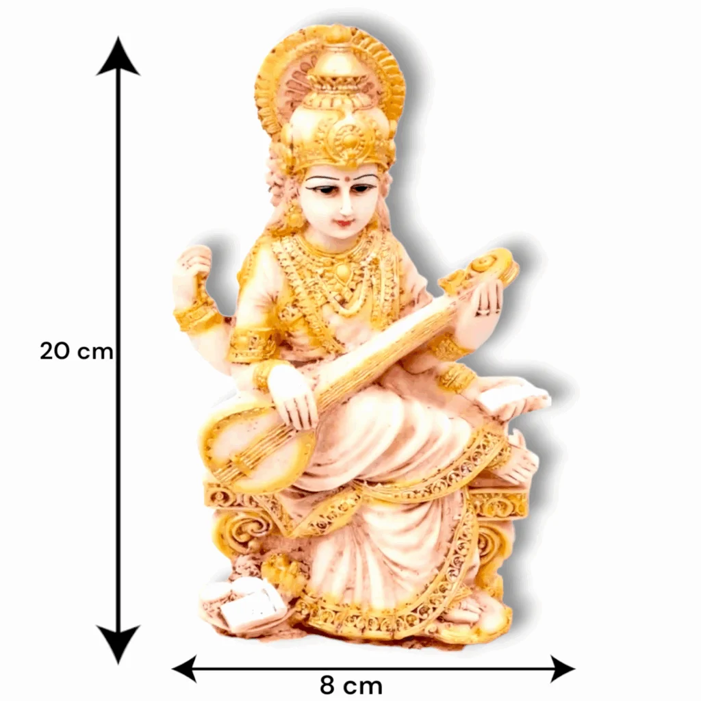Maa Saraswati Beautiful Murti - Saraswati Decorative Showpiece - Saraswati Idol - Image 2
