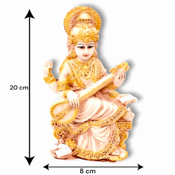 Maa Saraswati Beautiful Murti - Saraswati Decorative Showpiece - Saraswati Idol - Image 2