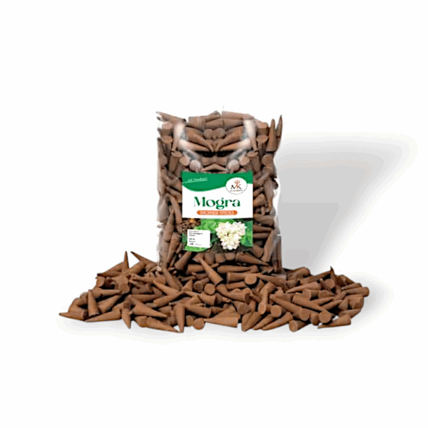 Dry Dhoop Cones Chandan, Gulab, Mogra - Fragrance Incense Cones, Agarbatti - Dry Dhoop Agarbatti for Pooja Combo Pack - Image 2