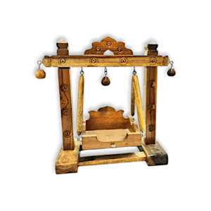 Laddu Gopal Ji Wooden Jhula - Kanha Ji Idol Decoration Wooden Jula - Wooden Jhula for Laddu Gopal Size no 2