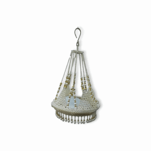 Handicraft Pearl Laddu Gopal Jhula - Laddu Gopal Ji Special Fancy Heavy Jhula - Hanging White Moti Jhula Palna for Laddu Gopal Ji - Size no 1 to 6