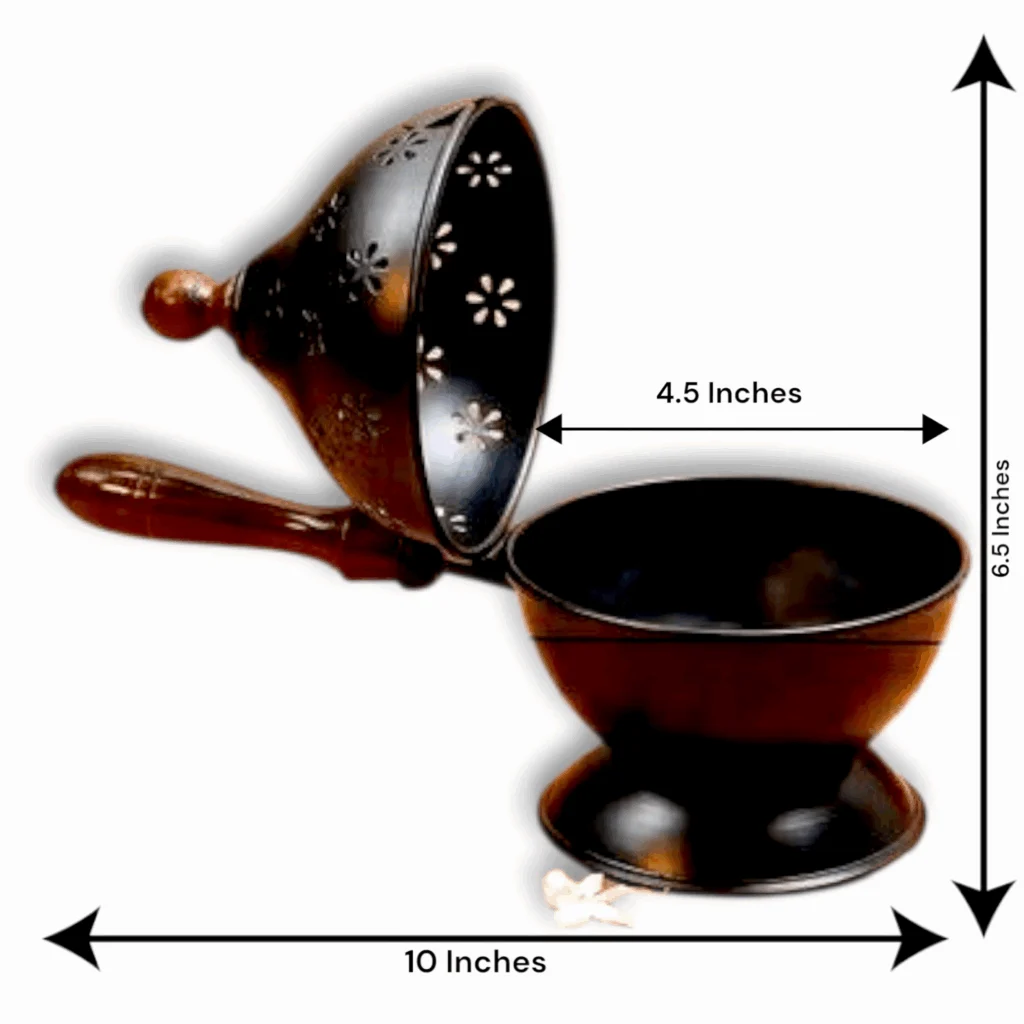 Dhoop Dani Burner For Home Office Temple Puja - Dhoopdani - For Fragrance In Home,Religious Purposes - Colour Black - Image 2