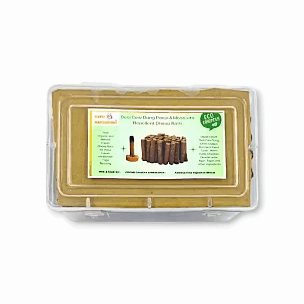 Desi Cow Dung Dhoop Batti - Bamboless Dhoop Sticks - Pooja & Mosquito Repellent Incense Dhoop Sticks 60 Pieces - Image 3