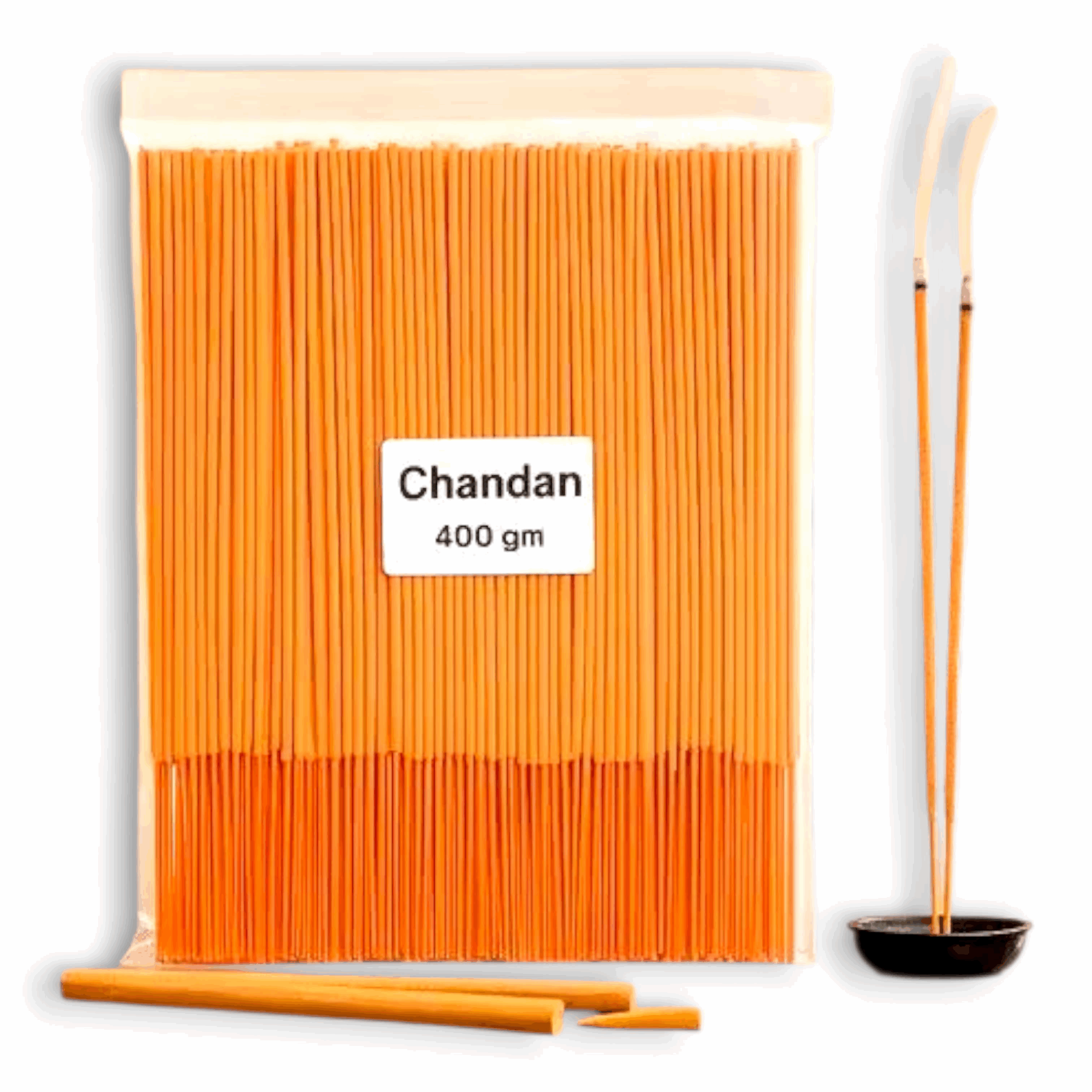 Long Lasting Sandalwood Fragrance - Ideal For Pooja, Mandir & Home , Office Use - Chandan 400 Gm