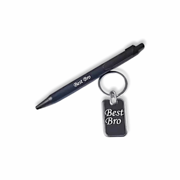 Best Bro Rakhi Metal Pen With Key Chain Gift Set - Rakhi, Roil Chawal - Pen set Rakhi Keychain rakhi Set for Brother - Image 3