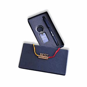 Best Bro Rakhi Metal Pen With Key Chain Gift Set - Rakhi, Roil Chawal - Pen set Rakhi Keychain rakhi Set for Brother