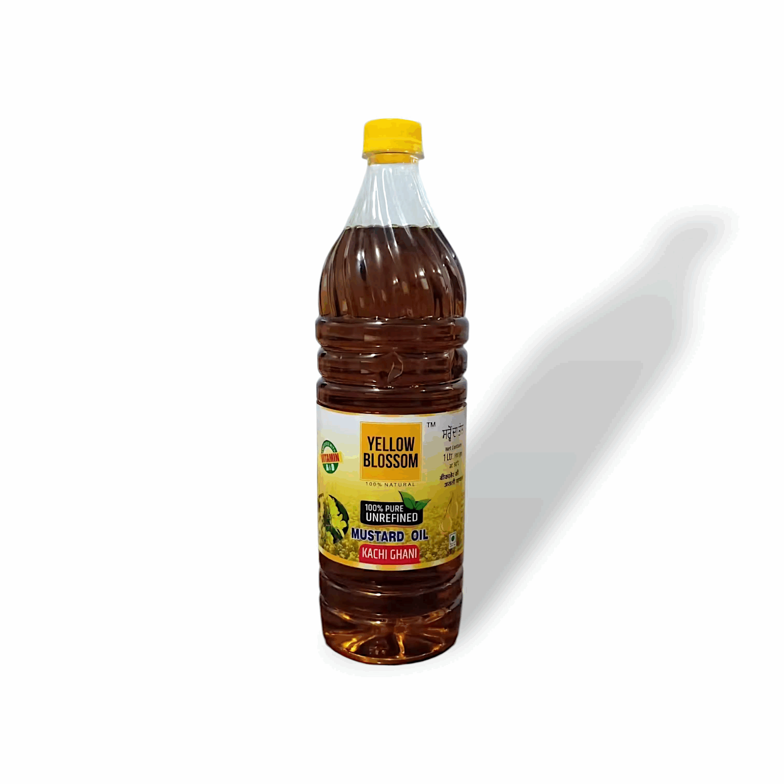 Yellow Blossom Kachi Ghani Mustard Oil - For Pooja Purpose 1L Mustard Oil