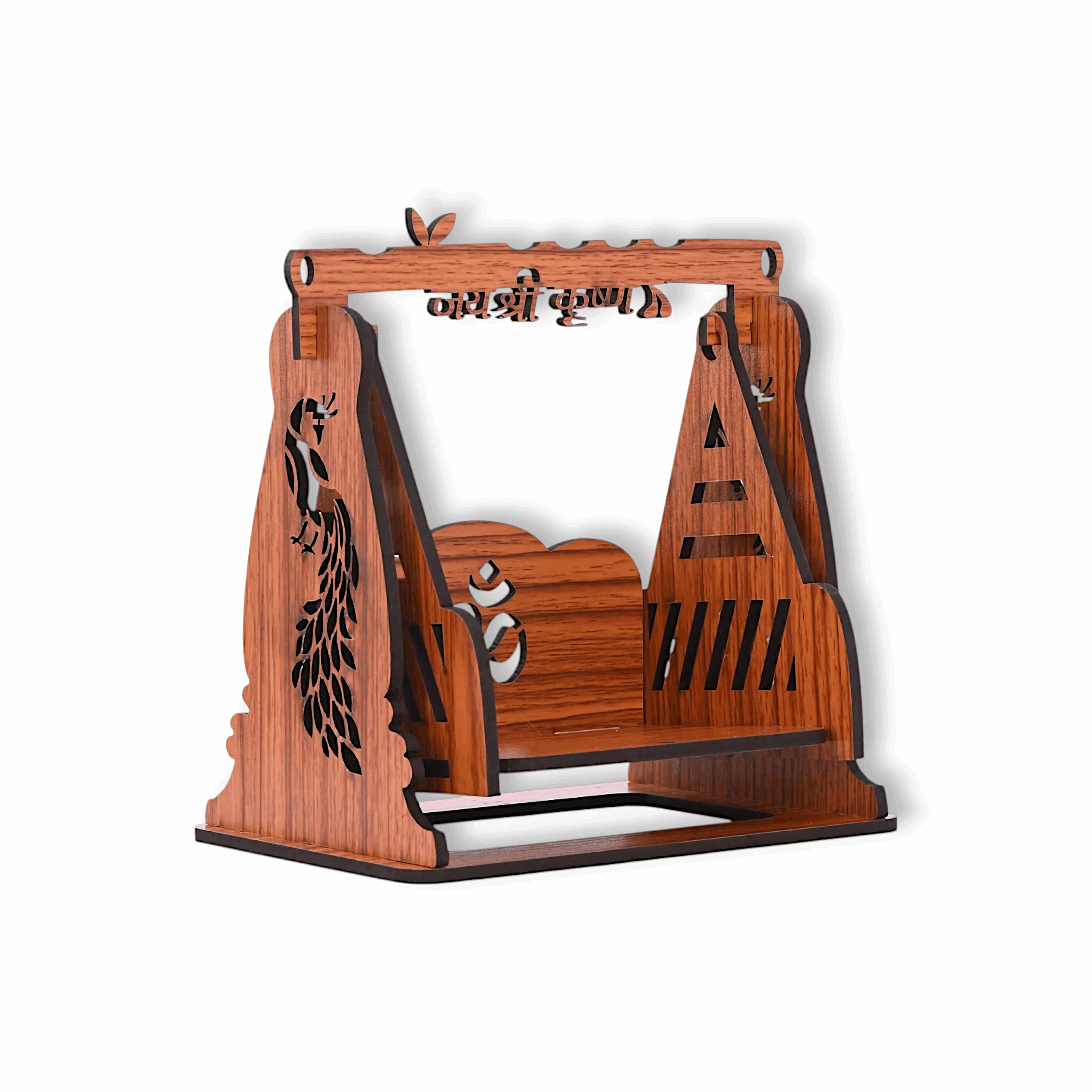 Sheesham Wood Laddu Gopal Jhula - Bal Gopal Jhula - Krishna Jhula - Krishna Janamashtmi Special for Home, Mandir & Office Decorative Showpiece