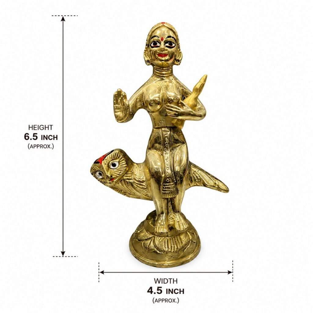 Pure Brass Maa Laxmi Devi Statue - Maa Laxmi Murti - Beautiful Brass Maa Laxmi Idol - Goddess Maa Laxmi Idol - Maa Laxmi Idol for Pooja & Decoration - 6.5 inch Maa Laxmi - Image 2