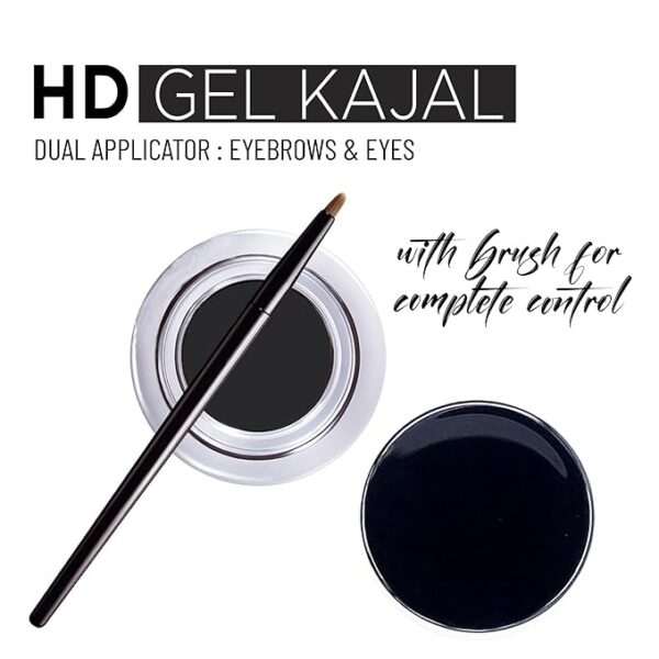 Seven Seas HD Gel Kajal - Eyebrows & Eyeliner Your Eyes - Long Lasting - Waterproof & Smudge - Proof Black Kajal - Image 2