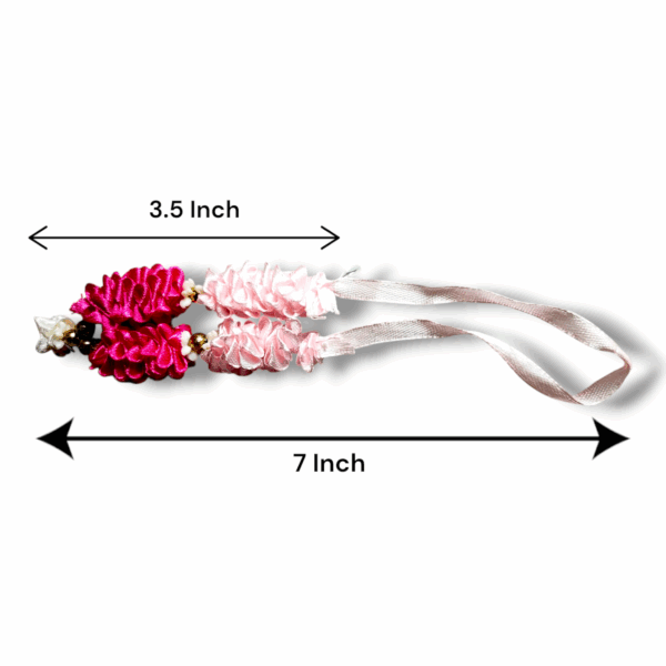 Small Ribbon Mala For God Idols Murti And Statues - Set Of 4 - Multicolour - Puja Haar For All Goddess - Image 2