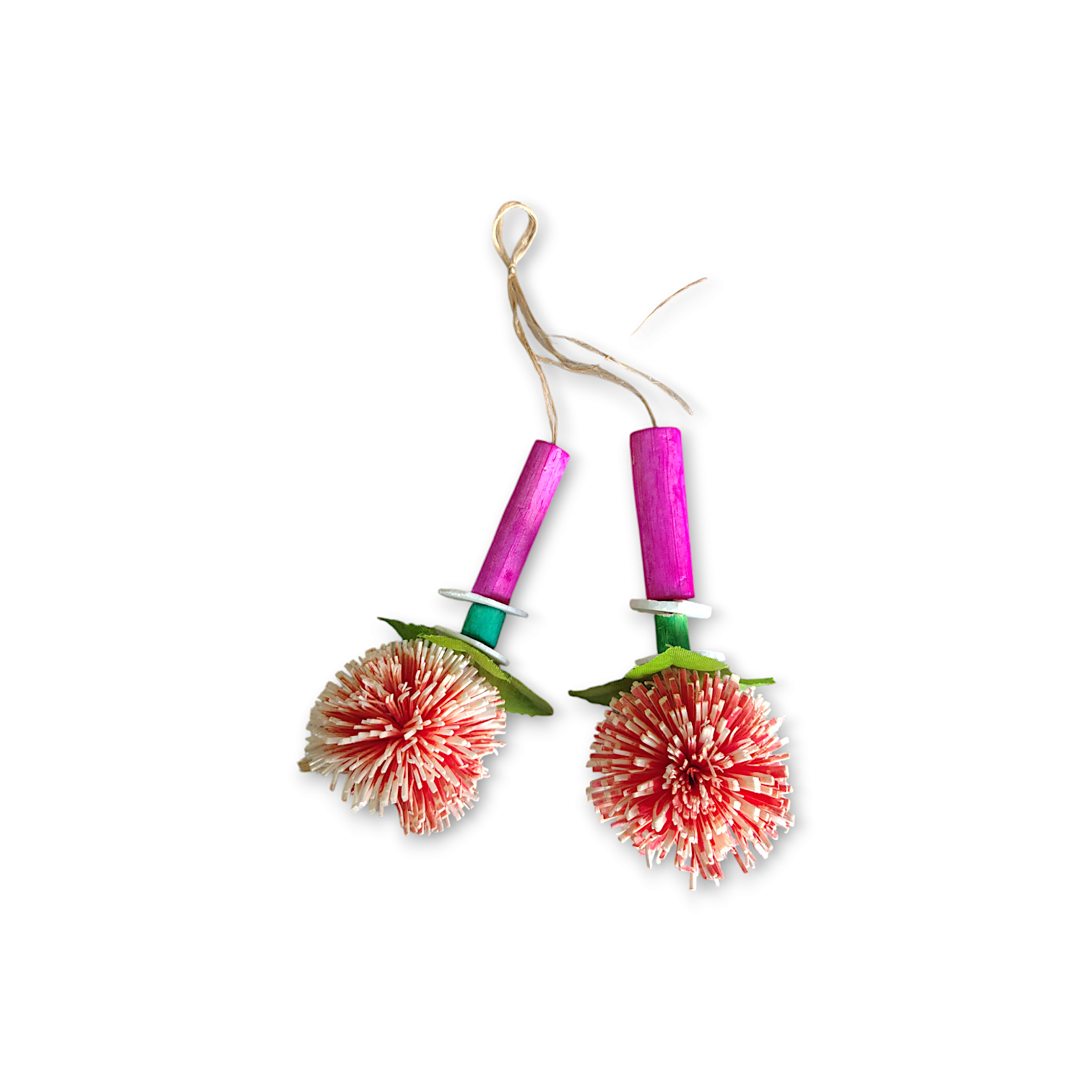 Handcrafted Sola Kadam Flower - Solar Kadam Flower - Kadam Full - Multicolor Solar Kadam Flower - Kadam Flower for Pooja Purpose - Set of 2