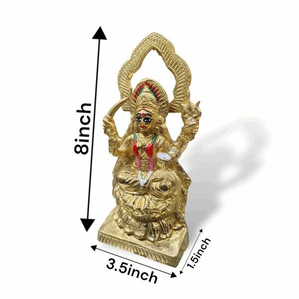 Pure Brass Maa Santoshi Idol - Brass Maa Santoshi Murti - Maa Santoshi Murti for Pooja Purpose, Home Decor, Temple Decor Item - 8 inch Maa Santoshi Murti - Image 2