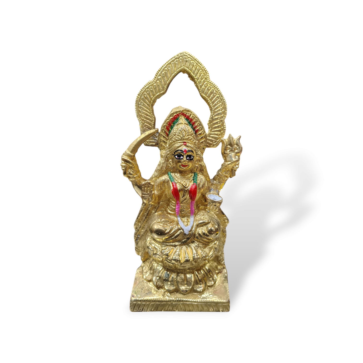 Pure Brass Maa Santoshi Idol - Brass Maa Santoshi Murti - Maa Santoshi Murti for Pooja Purpose, Home Decor, Temple Decor Item - 8 inch Maa Santoshi Murti