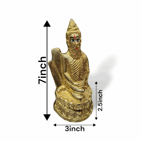 Pure Brass Loknath Idol - Baba Loknath Murti - Loknath Idol for Pooja Purpose - Brass Loknath Home, Pooja Room, Temple Decoration Item - 7 inch Loknath Idol - Image 2