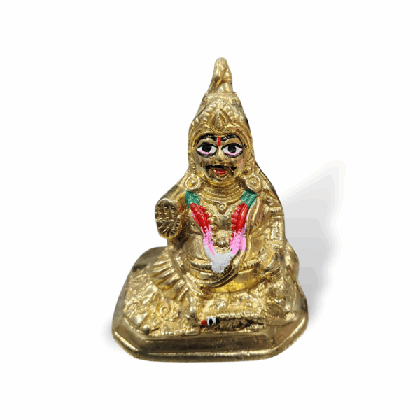 Pure Brass Kuber Bhagwan Idol - Brass Kuber Maharaj Statue - Kuber Bhagwan Murti for Pooja & Decoration - 4 inch Vastu Kuber Idol - Image 3