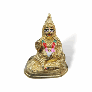 Pure Brass Kuber Bhagwan Idol - Brass Kuber Maharaj Statue - Kuber Bhagwan Murti for Pooja & Decoration - 4 inch Vastu Kuber Idol